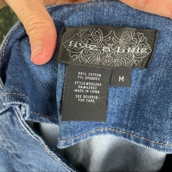 LIVE A LITTLE New Indigo Ruffle-Hem Denim Jacket M - Picture 4 of 12